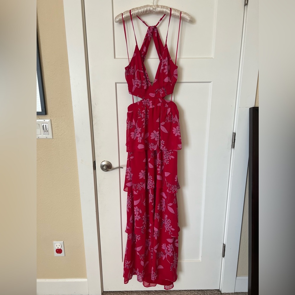 Red Floral Maxi Dress